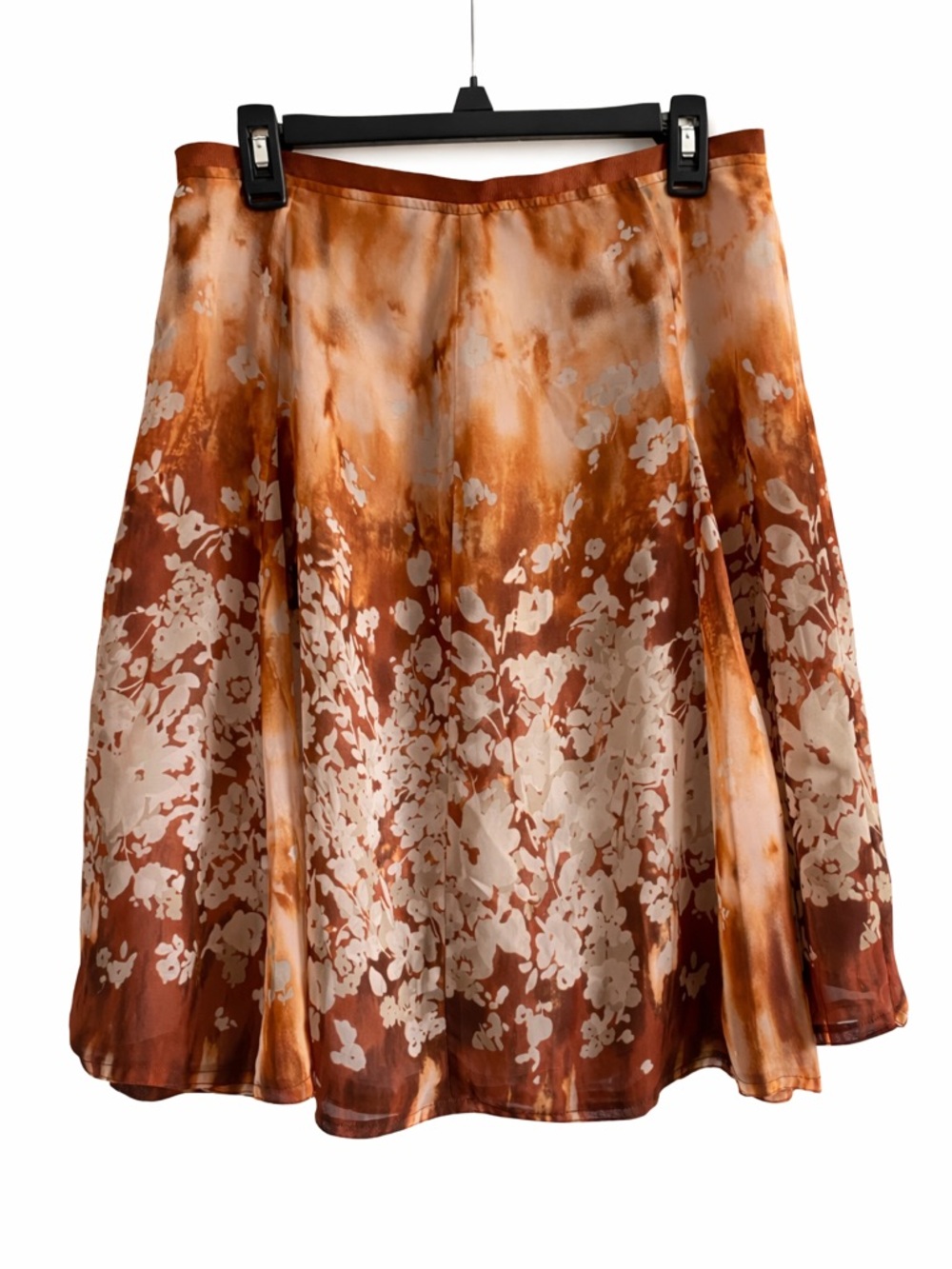 Worthington Petite Brown Floral Fall Skirt Size 12P